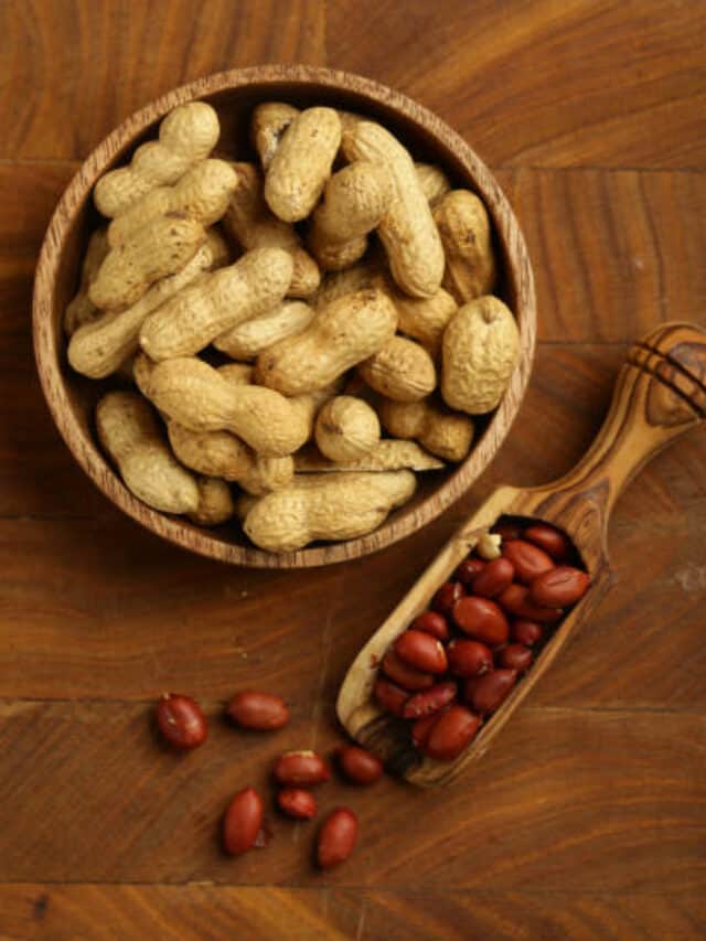 natural organic peanuts peeled and in shell