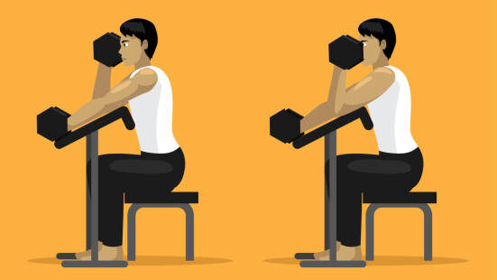 Dumbbell preacher curl