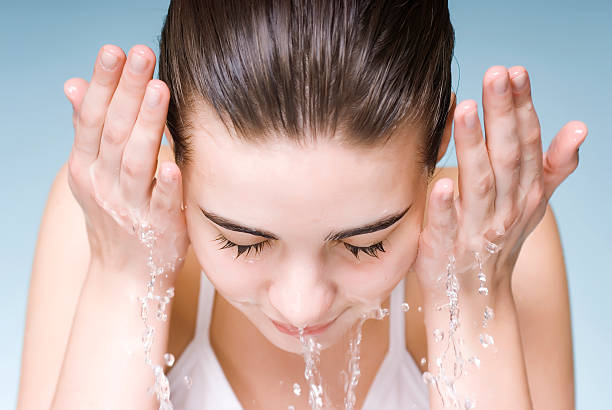 wash your face with water 
